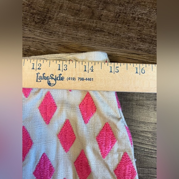 Boden Women's Size US 6 Petite Skirt Textured Embroidered Pink Diamond ALine B38 - Picture 6 of 7